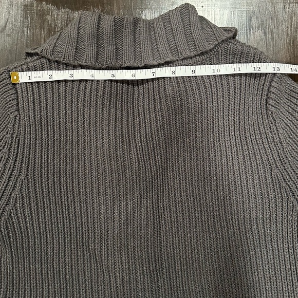 Gray Knit Cardigan Sweater Front Longline Size Small by Sonoma Y2K 2000s - Picture 9 of 10